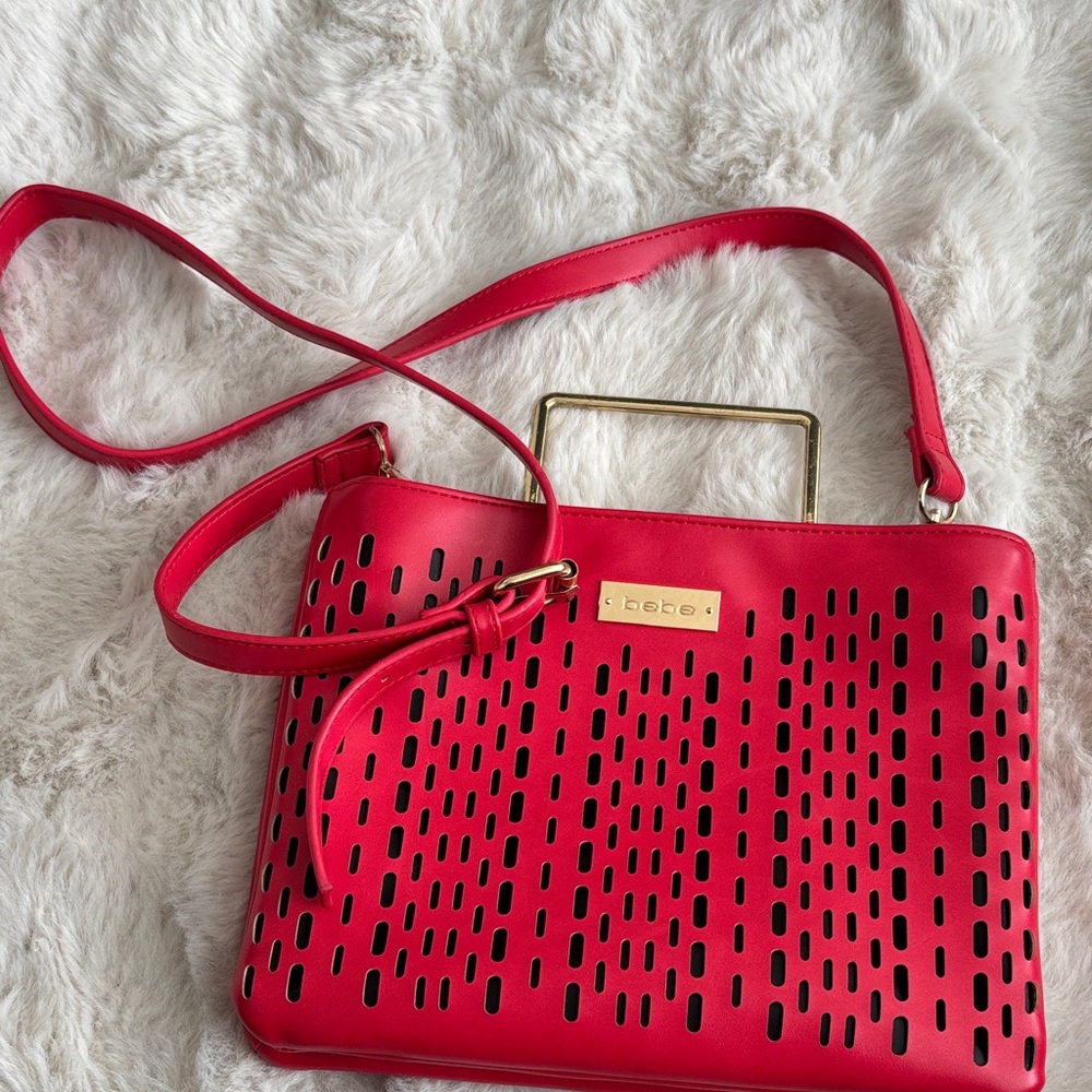 Bebe red bag gold hardware